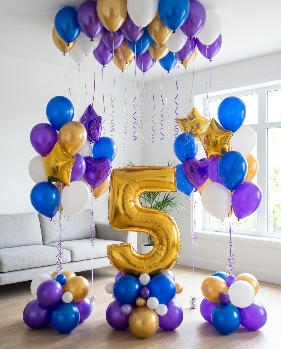 Birthday balloon setup