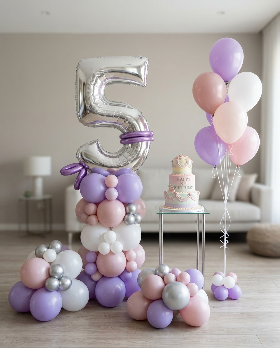 Birthday balloon setup