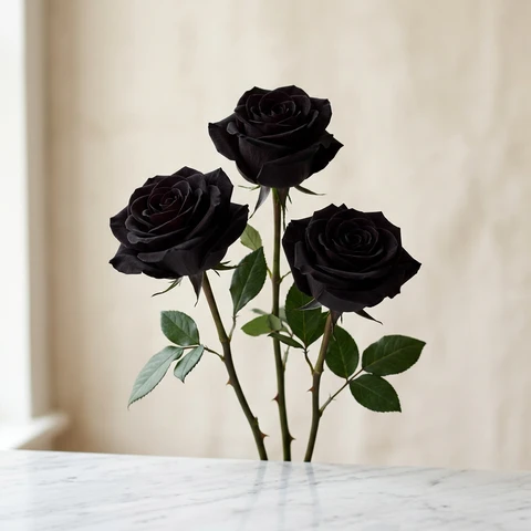 Black (dyed or very dark) roses