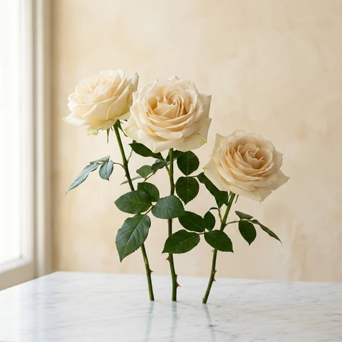 Cream / ivory roses