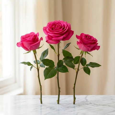Hot pink / fuchsia roses
