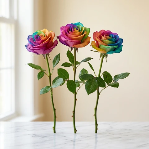 Rainbow (dyed) roses