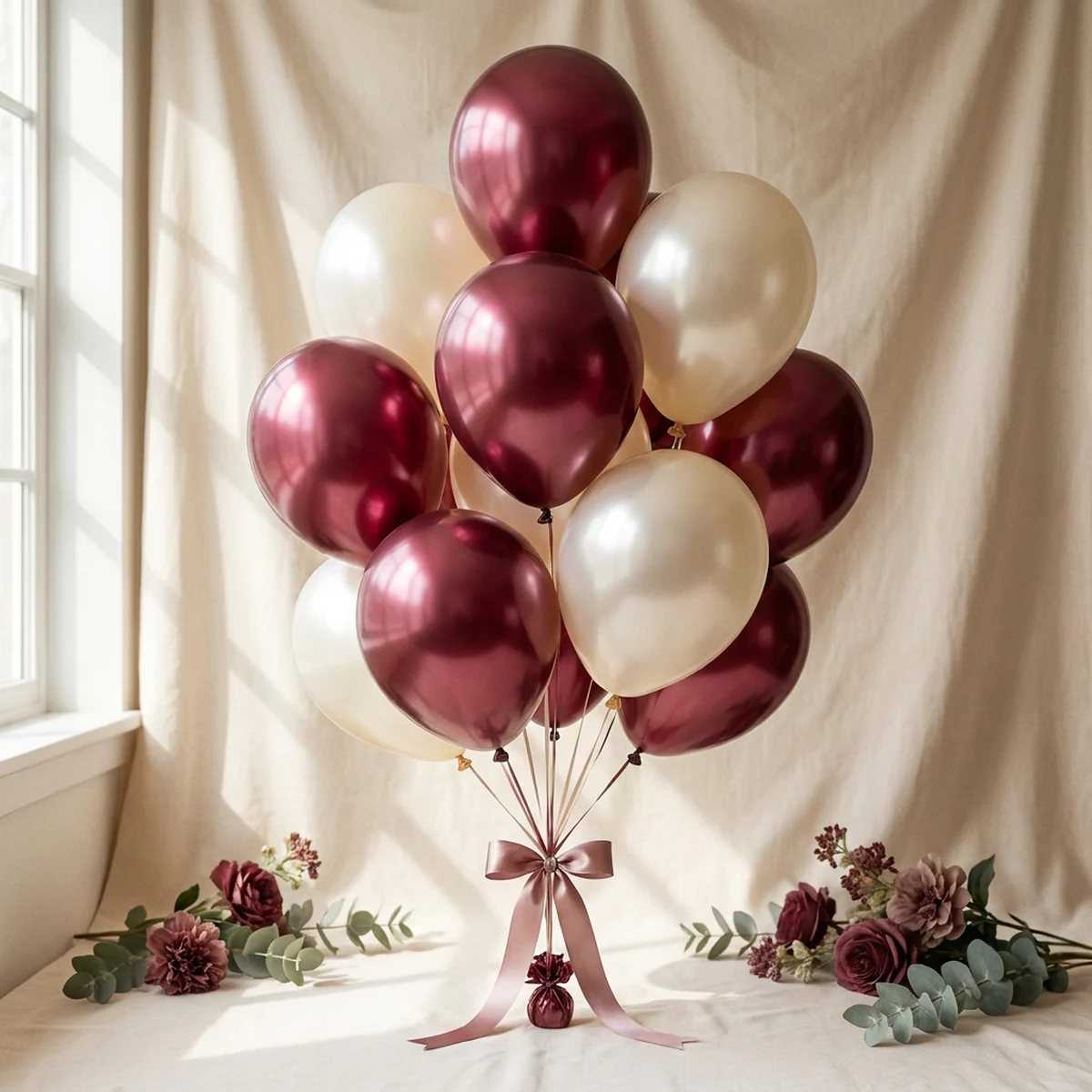 Burgundy Chrome Balloons