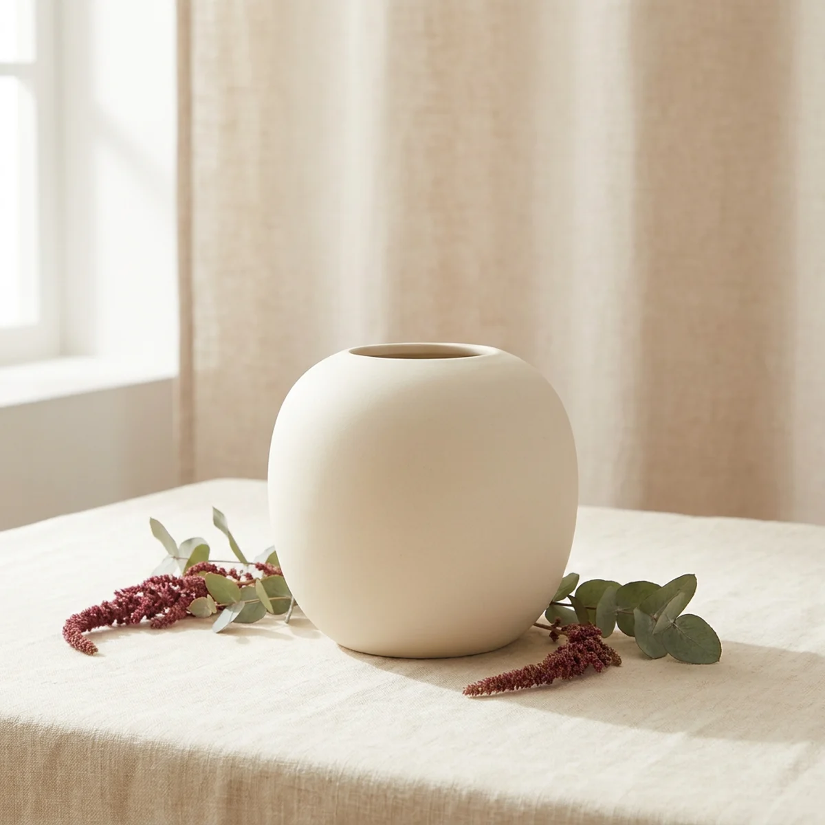 Cream Ceramic Vase